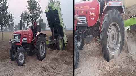 Mahindra Arjun 555 Di Tractor full loaded trali with Stuck JCB 3DX machine/Tractor video / JCB video