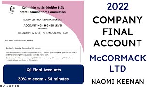 Celebrity 2022 MC CORMACK LTD COMPANY FINAL ACCOUNT | LEAVING CERT ACCOUNTING Net Worth
