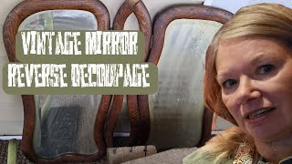Vintage Mirror Reverse Decoupage 📱