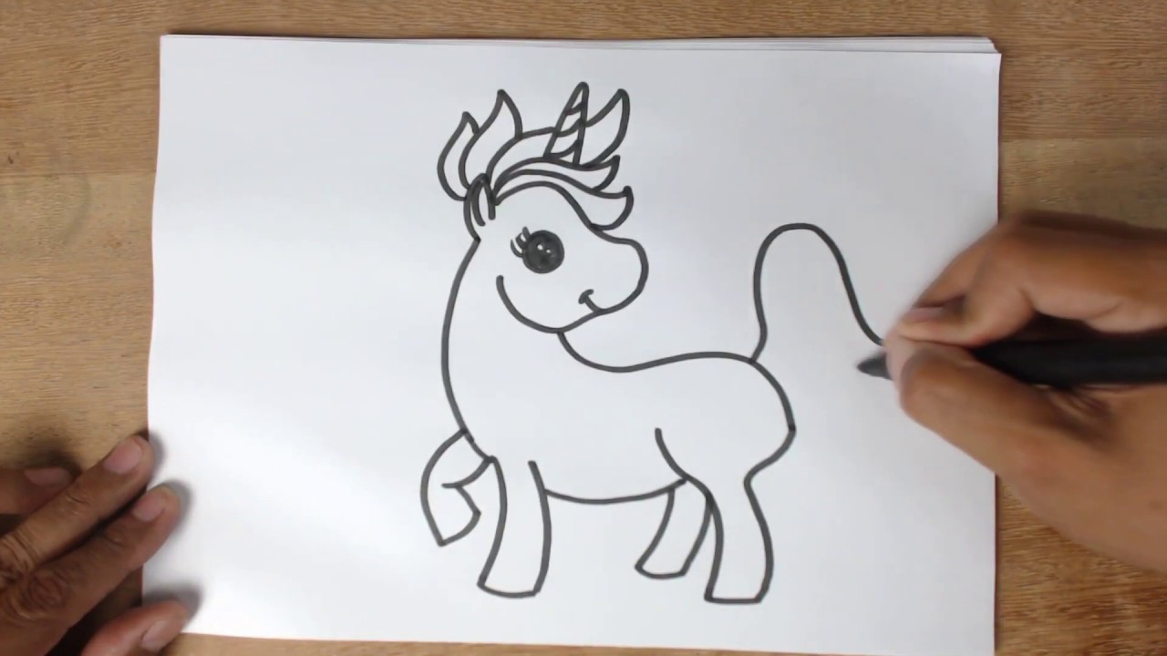 COMO DESENHAR UM UNICÓRNIO BEM FÁCIL - Desenhos fáceis para crianças 