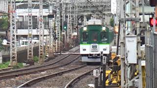 【5扉車到着！】京阪電車 5000系5556編成 通勤準急淀屋橋行き 3000系3003編成 特急出町柳行き 光善寺駅