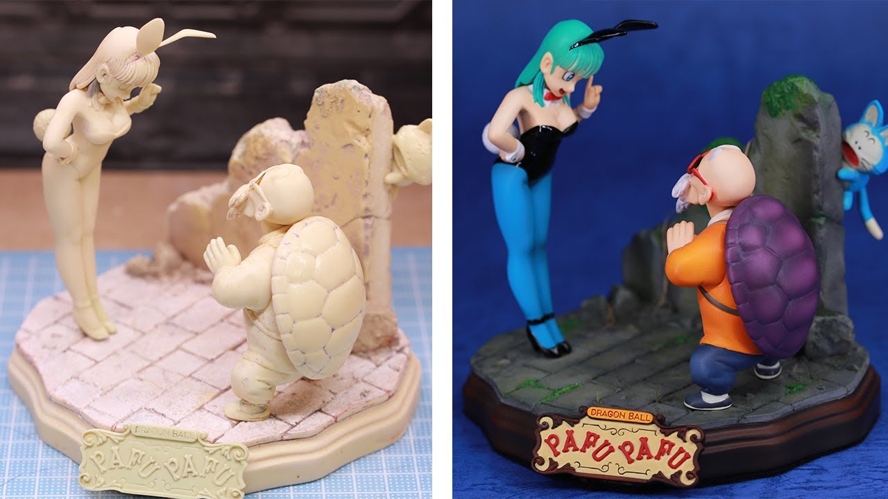 【ガレキ】30年前の海洋堂ぱふぱふブルマのフィギュアを現代風にリペイントする/DB Dragonball Pafu Pafu Bulma GK repaint