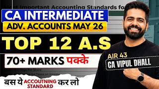 Top 12 Most Important Accounting Standards | CA Inter by CA Vipul Dhall