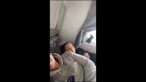 Roll over while cuddling my boyfriend to see his reaction