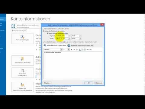 Outlook - Automatische Antworten 1 - Abwesenheits-Assistent