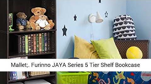 Furinno Jaya Simply Home 5-Shelf Bookcase, Adjustable Shelves, Espresso