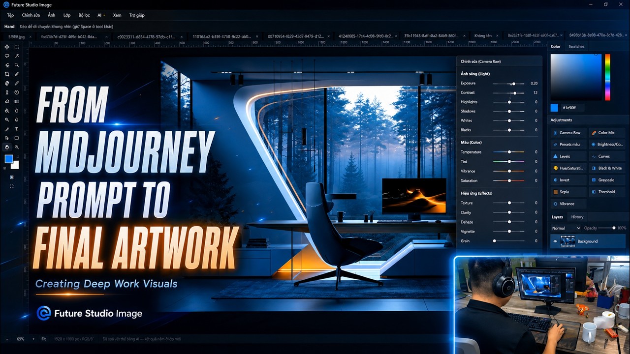 From Midjourney Prompt to Final Artwork: Creating Deep Work Visuals | Future Studio Image bekijken op YouTube From Midjourney Prompt to Final Artwork: Creating Deep Work Visuals | Future Studio Image bekijken op YouTube