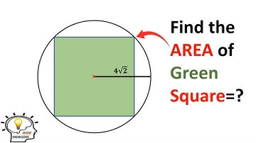Find the AREA of Green Square inscribed in Circle | Math Olympiad Geometry Questions