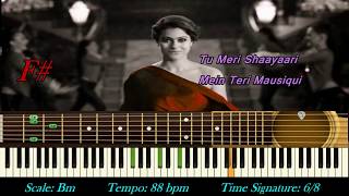 Janam Janam Dilwale | Arijit Singh | Instrumental | Karaoke | Piano Notes & Chords Tutorial screenshot 4