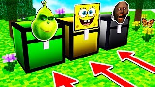 Minecraft - DO NOT Choose the Wrong Chest - GRINCH, SPONGEBOB & GRANNY