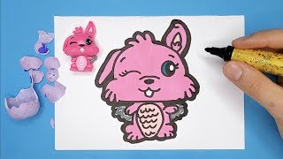 Draw HATCHIMALS - draw toys - How to draw a rabbit