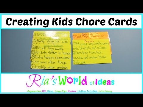 Creating Kids Chore Cards