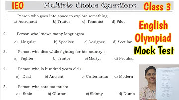 Olympiad Exam for Class 3 English 2023 | English  Olympiad Mock Test for Class 3 | IMO Class 3