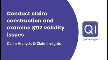 Quality Insights Tutorial - Conduct claim construction and examine §112 issues
