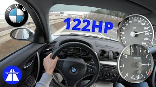 BMW E87 116i FACELIFT 122HP TOP SPEED ON GERMAN AUTOBAHN [TEST DRIVE 4K] MAX ACCELERATION