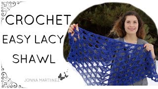 How To Crochet A Lacy Shawl | Calandria Shawl | Crochet Shawls