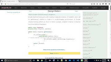 What is double checked locking in Singleton? | javapedia.net
