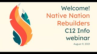 Native Nation Rebuilders Cohort 12 Information Session