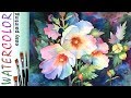 "Mallow flowers" How to paint 🎨WATERCOLOR tutorial DEMO