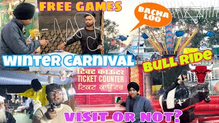 Winter carnival hoshiarpur 😍 | Bull ride , shooting Full fun | Panga pae geya 😡