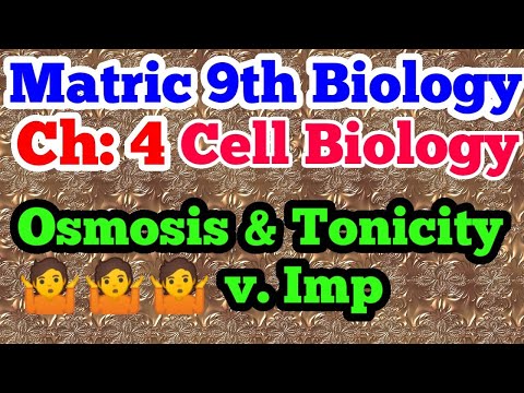 Osmosis and Tonicity || Ch 2 || Lec 12 || #biology9th