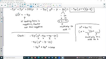Math 1130 HW 5: General Approach to Factoring
