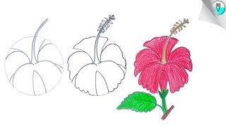 We'll help you for a lot of beautiful drawing patterns you. how to
draw hibiscus flower step by easy. china rose rose,china ro...