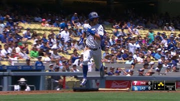 PHI@LAD: Adrian rips an RBI double off the ump