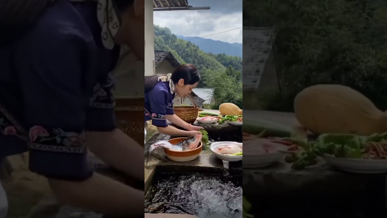 Authentic Chinese Village Girl Cooking Traditional Culinary Delights