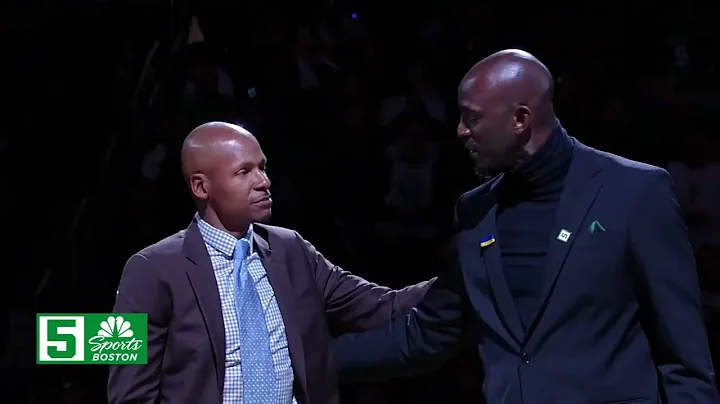 KG Shouts Out Ray Allen, Celtics Big 3 Embraces