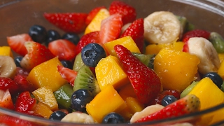 Rainbow Fruit Salad With Honey Lime Dressing