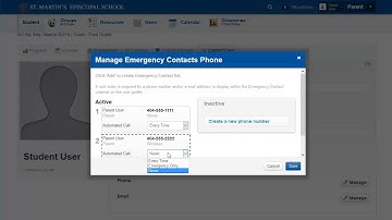 Setting Emergency Contacts on School Website