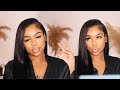 QUICKEST HAIRSTYLE | SLEEK DEEP SIDE PART | V-PART WIG INSTALL | MEGALOOK