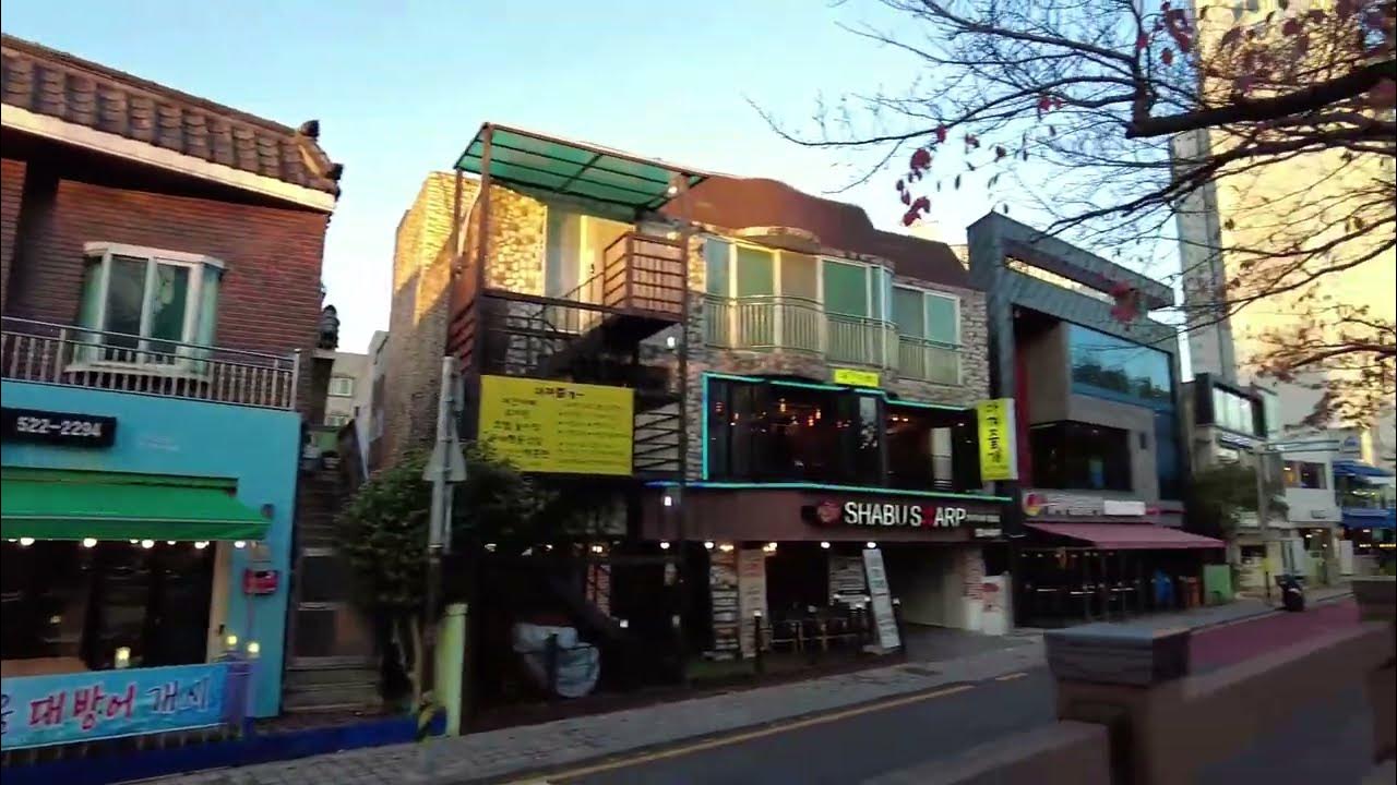 South Korea, Busan, walking the Oncheoncheon cafe street - YouTube