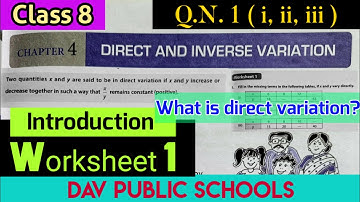 DAV class 8 maths chapter 4 || Introduction  & worksheet 1 Q.N. 1 - all sums