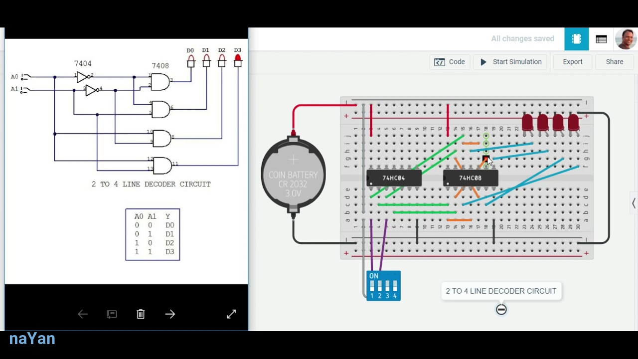 2 TO 4 LINE DECODER CIRCUIT - YouTube