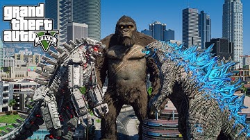Godzilla, Kong vs Mechagodzilla Rematch Battle Movie ( GTA V Mods )