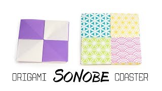 Origami Checkered Coaster Tutorial - Sonobe Units - Paper Kawaii