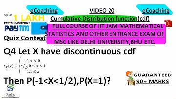 CUMULATIVE DISTRIBUTION FUNCTION Q4 | IIT JAM MATHEMATICAL STATISTICS | VIDEO 20