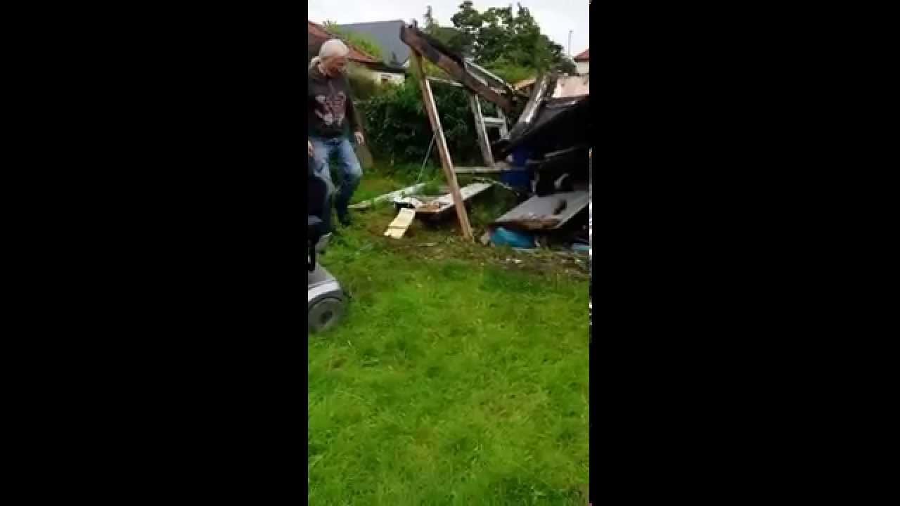 Mobility Scooter Shed Demolition - YouTube
