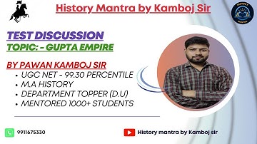 Ugc Net Dec I Gupta age Test Discussion by Pawan Kamboj I History I #pawankambojsir #ugcnethistory