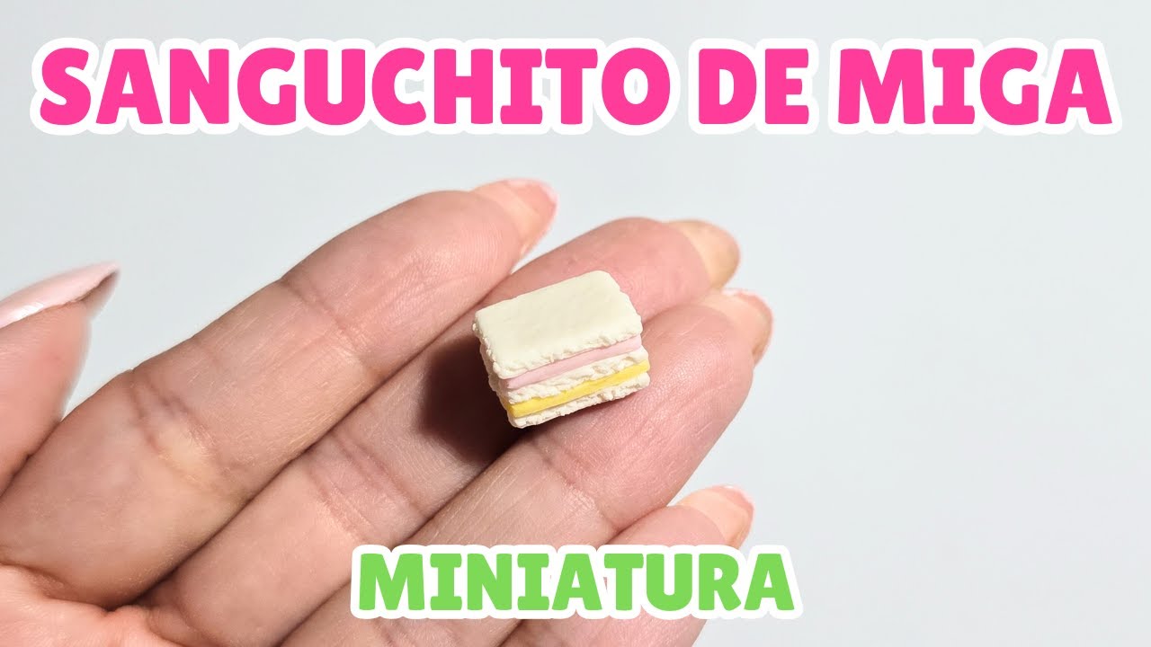 Cómo hacer un sanguchito de miga miniatura | TUTORIAL porcelana fría