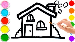 Draw and paint cozy house | Step by step drawing and painting scene | Draw Art