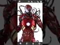 Iron man  venom carnage  spider man  fusion art shorts youtubeshorts