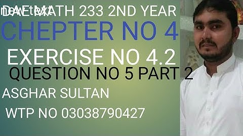 dae math 233 2nd year chapter no 4 exercise no 4.2 question no 5 part 2