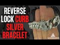 15MM Handmade Reverse Lock Curb Silver Bracelet for Men | BY Silverwow