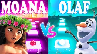 Moana How Far I'll Go Vs Olaf Do You Want To Build A Snowman - Tiles Hop EDM Rush!