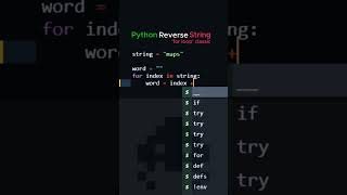 Python Reverse String for loop classic