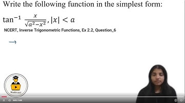 Class 12 NCERT Maths | Ch 2: Inverse Trigonometric Functions| Ex 2.2 Q6 Solution