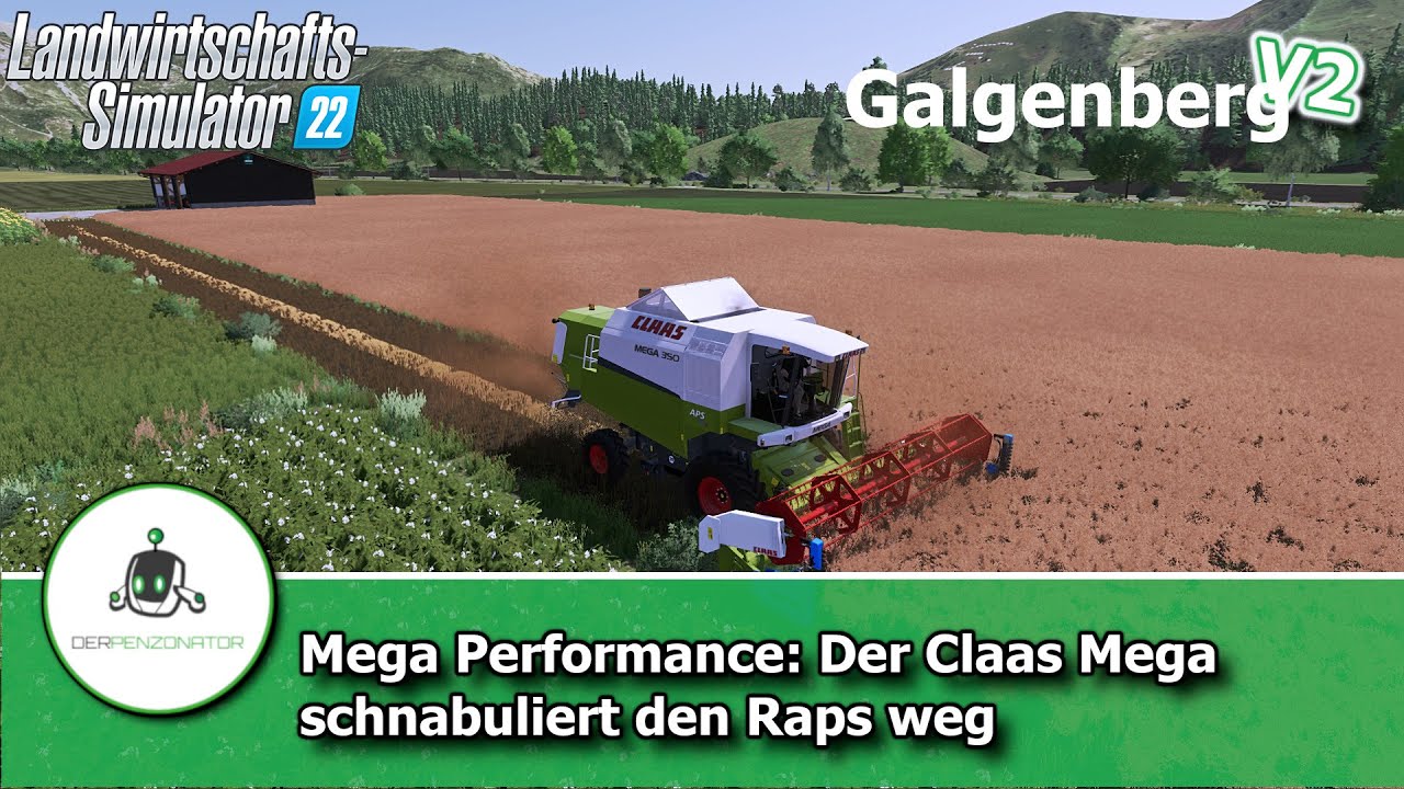 #GalgenbergV2 - Mega Performance: Der Claas Mega schnabuliert den Raps ...